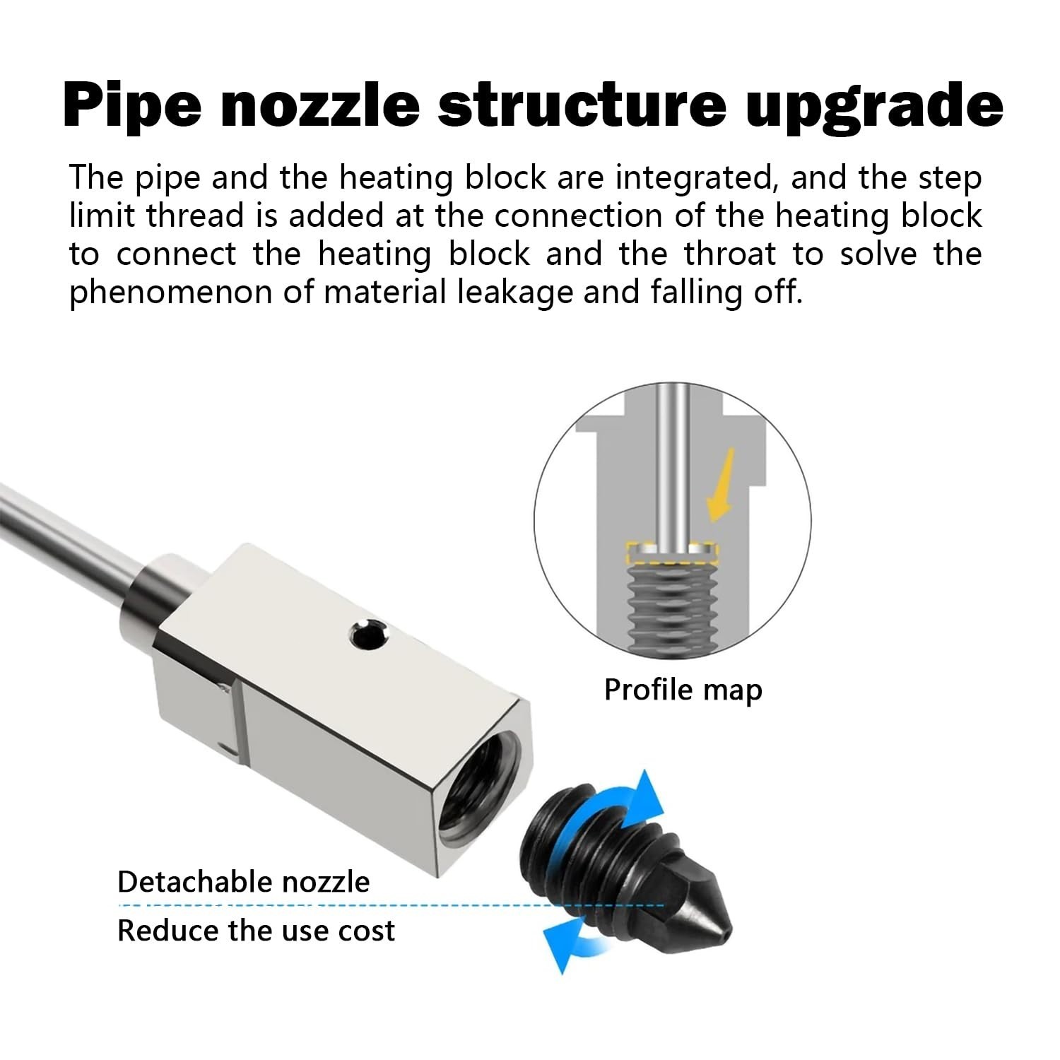 Hotend 0.2mm Ceramic Extruder Printhead Kit for P1P P1S 3D Printer Replacement