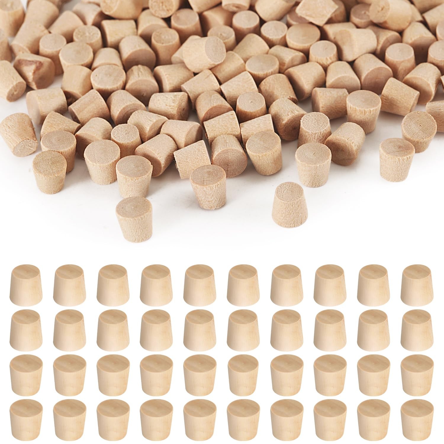 160 PCS Flat Head Wood Plugs 3/16 Inch Wooden Screw Plugs Brown Furniture