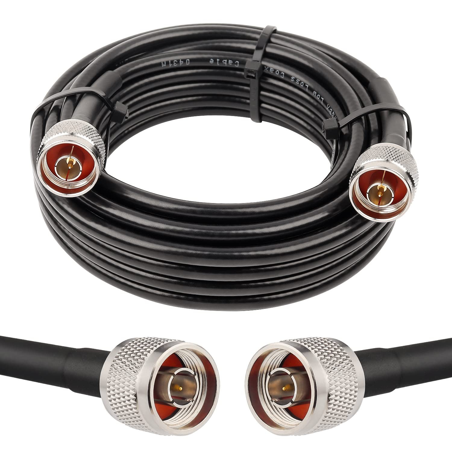 MOOKEERF KMR240 N-Male to N-Male Low Loss Coaxial Cable 15FT Pure Copper
