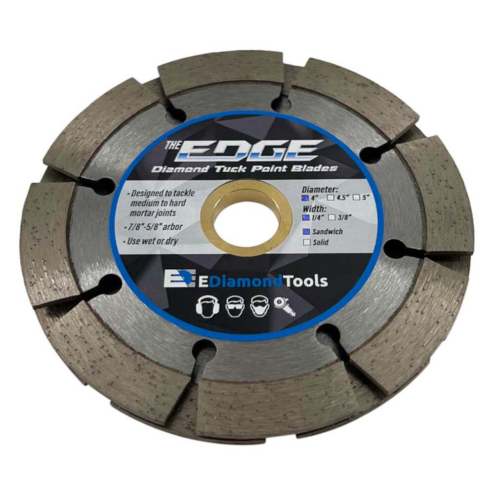 Diamond Mortar Tuck Point Blade, Sandwich Blade, 10mm Segment Height, Wet/Dry