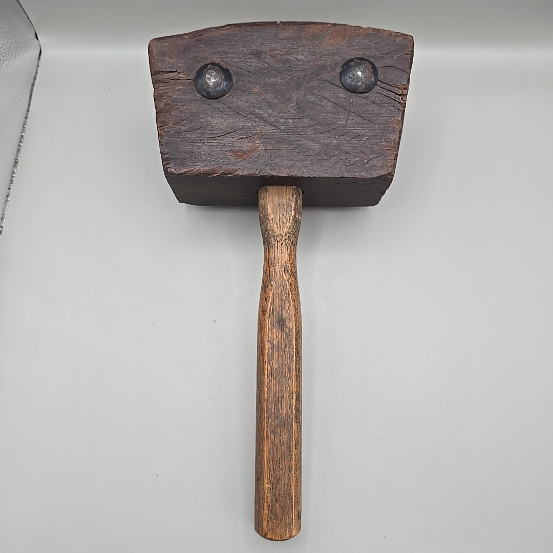 Antique Wooden Hammer Mallet Maul 2 Lb. Carpenter Blacksmith 10.5" Long