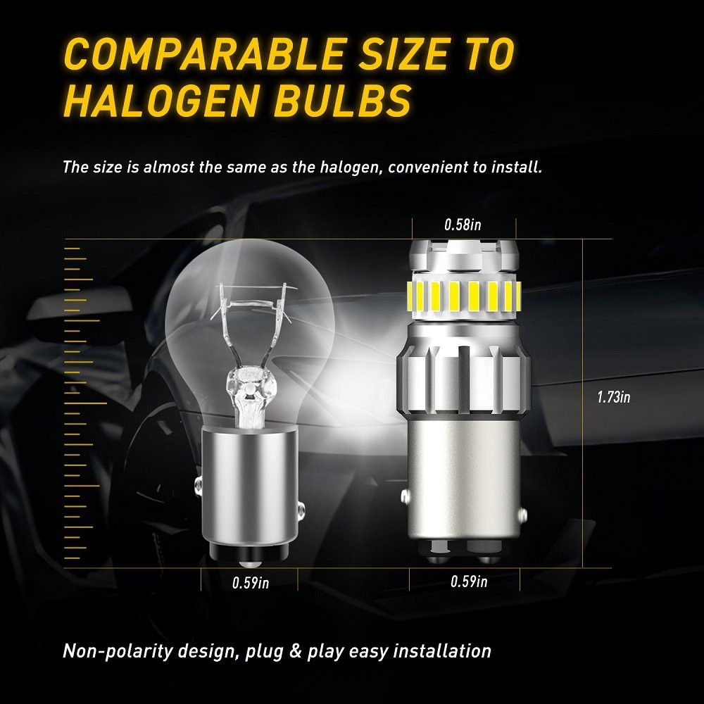 2/4X AUXITO 1156 LED Backup Reverse Lights Bulbs White 4014 SMD High Power