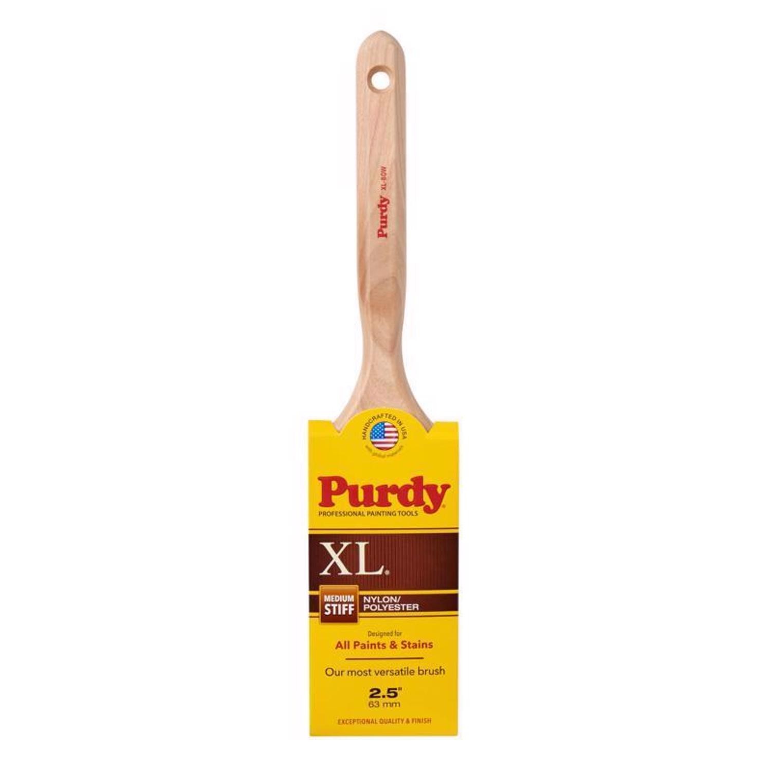 Purdy 144064325 Fluted Wood Handle Nylon Polyester Flat Paint Brush 2-1/2 W in.