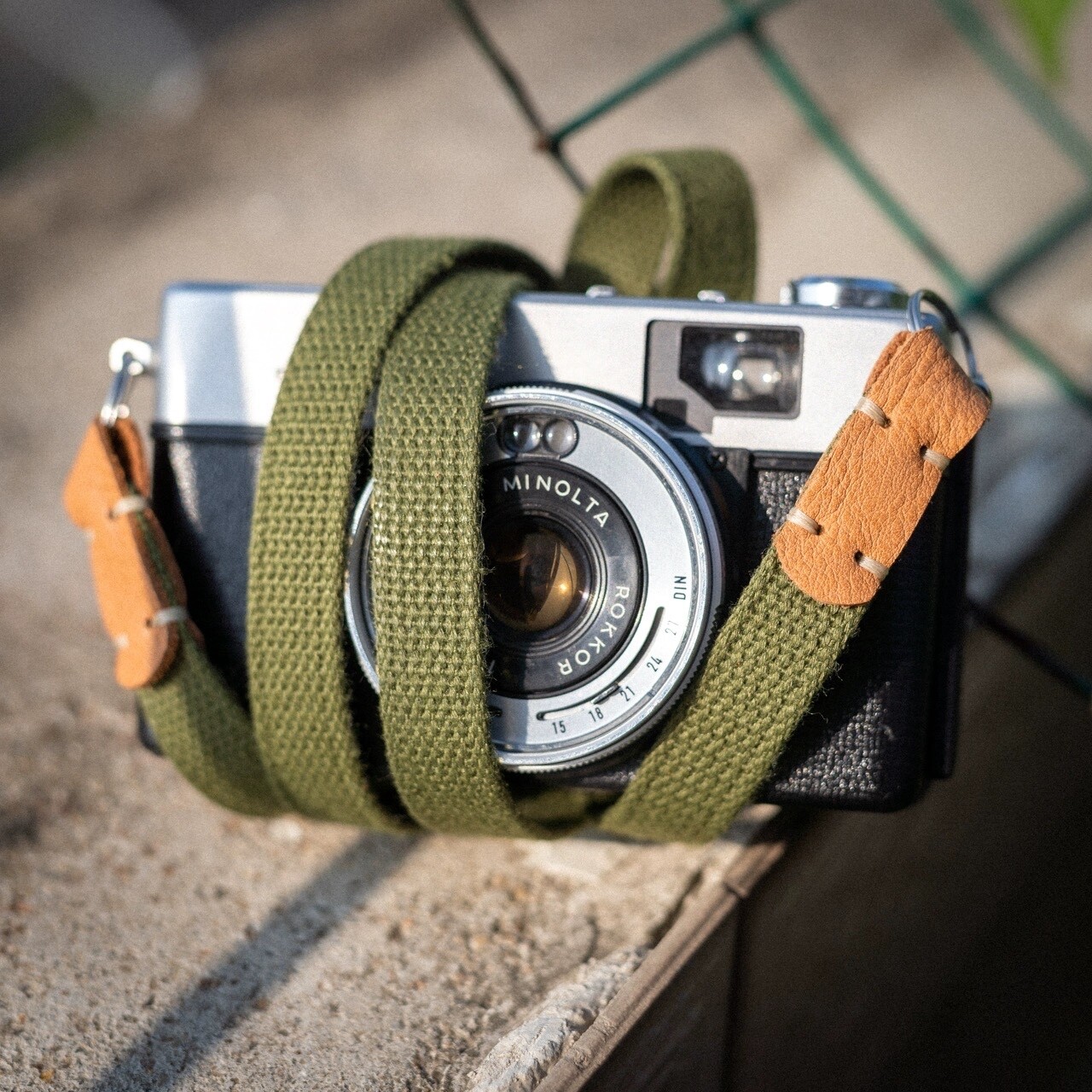 Classic Slim Army Green Safari Canvas Strap For Canon Nikon Olympus Pentax