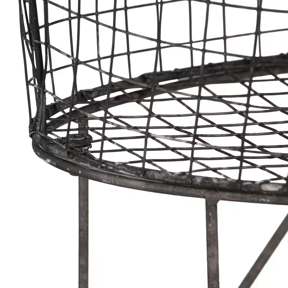 Vintage Metal Basket with Wheels