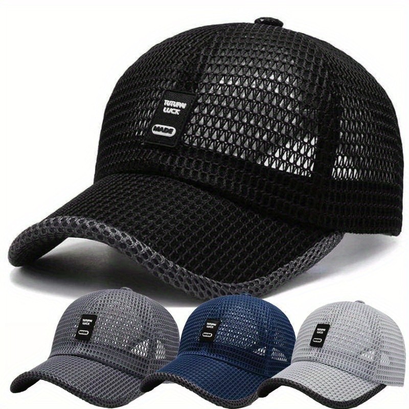Men's Breathable Mesh Baseball Cap Summer Outdoor Hat Trucker Cap Gym Fun Gift