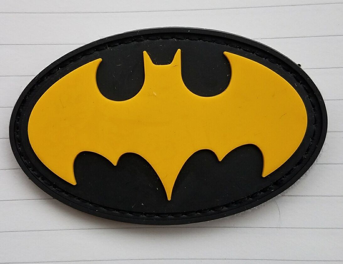 2PCS Superman Batman Herio Cartoon Logo Tactical Rubber Hook Loop Patch Badge