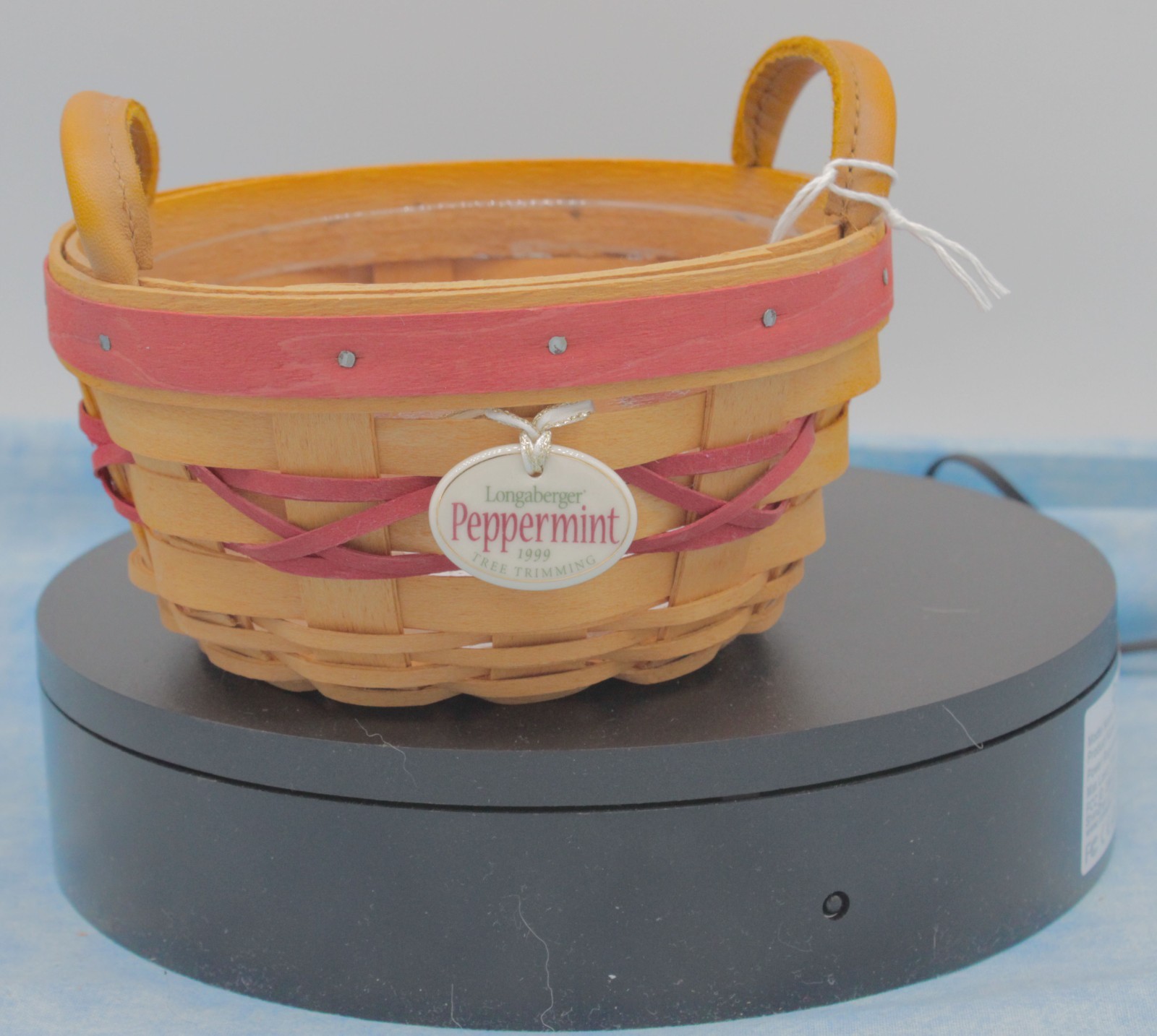Longaberger 1999 Peppermint Tree Trimming Basket w/ Protector & Tag
