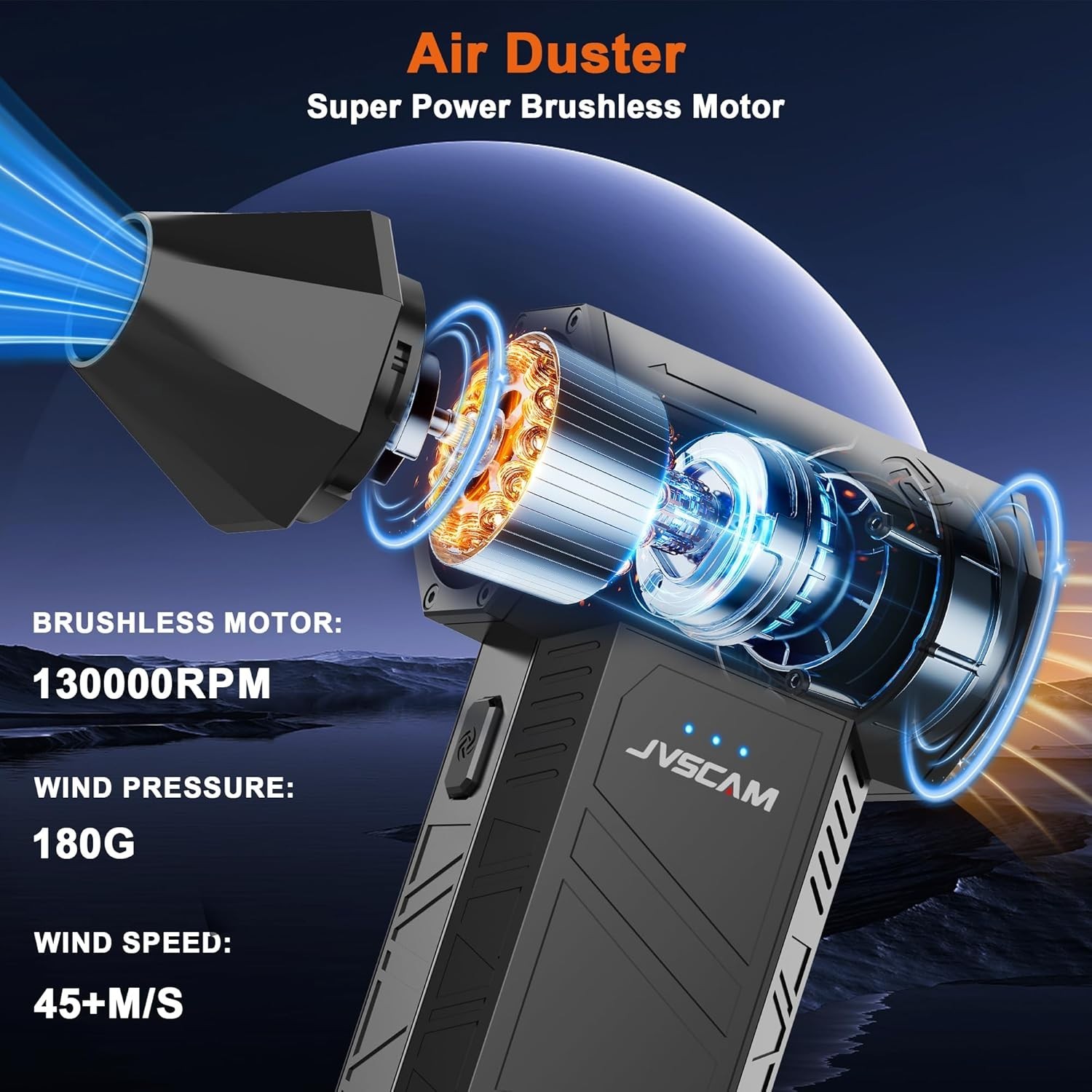 Rechargeable Air Duster - Brushless Motor, 10W Fast Charge
