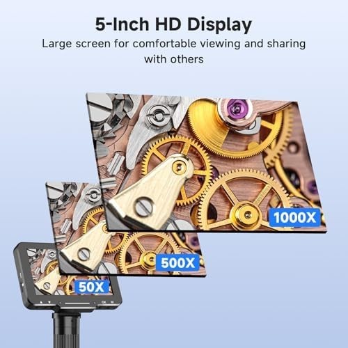 5" LCD Digital Microscope, 1000X Magnification Soldering Microscope for Elect...