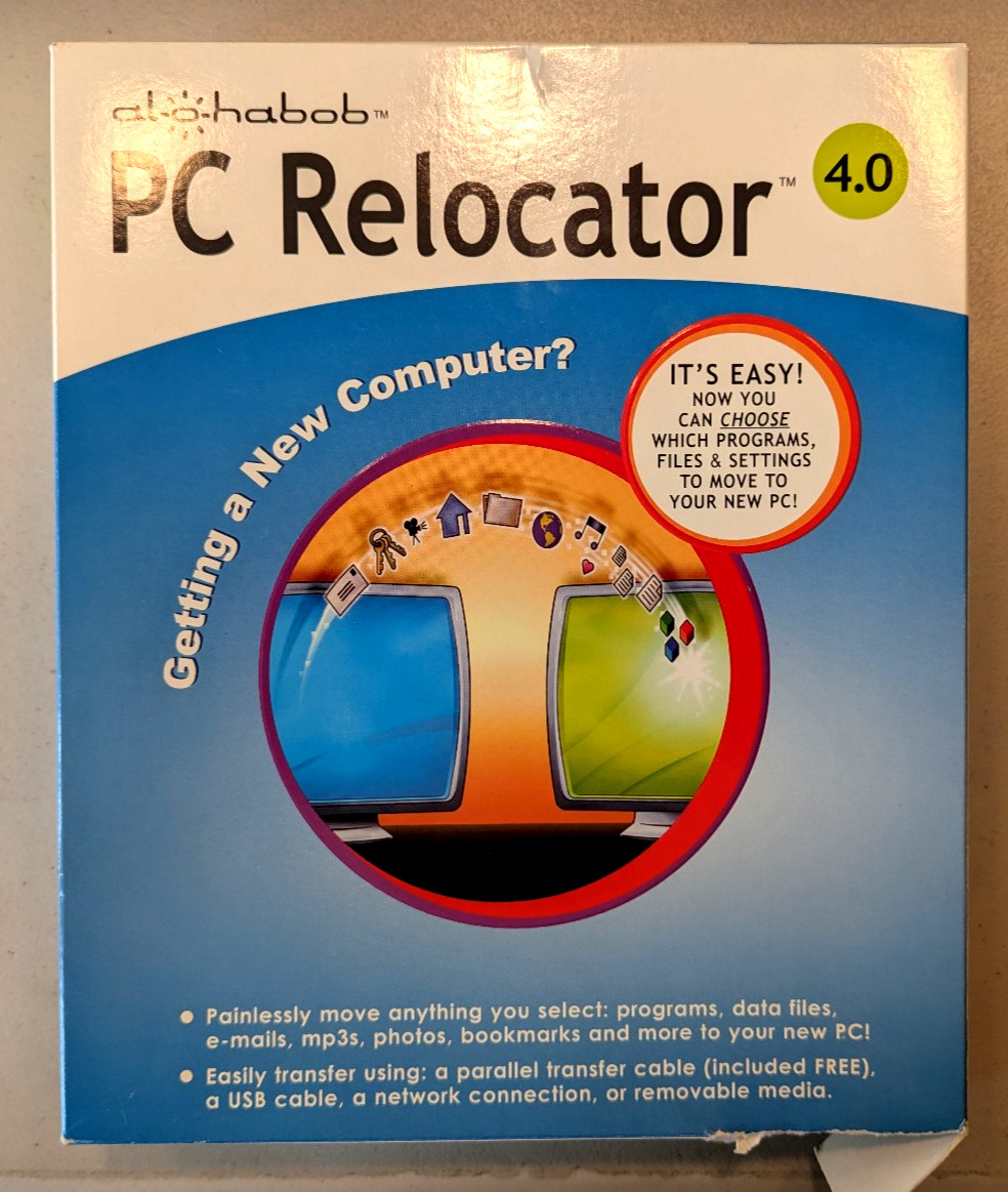 Vintage ALOHABOB PC RELOCATOR 4.0 BY EISENWORLD W/SEALED PARALLEL CABLE