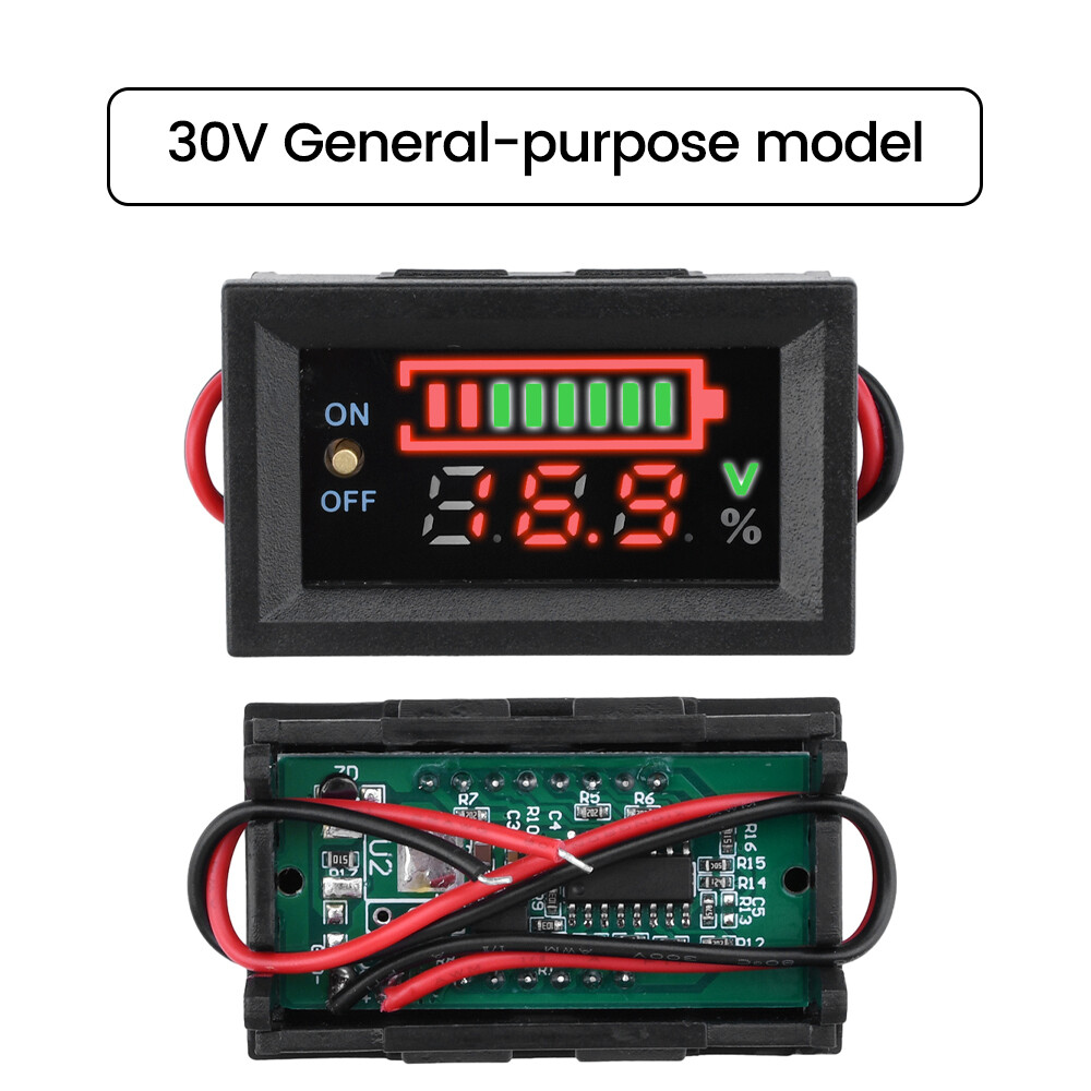 LED Digital Display Lithium Battery General Voltmeter Battery Capacity Tester
