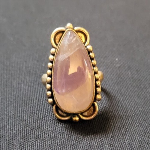 Vintage Agate Solitaire Ring