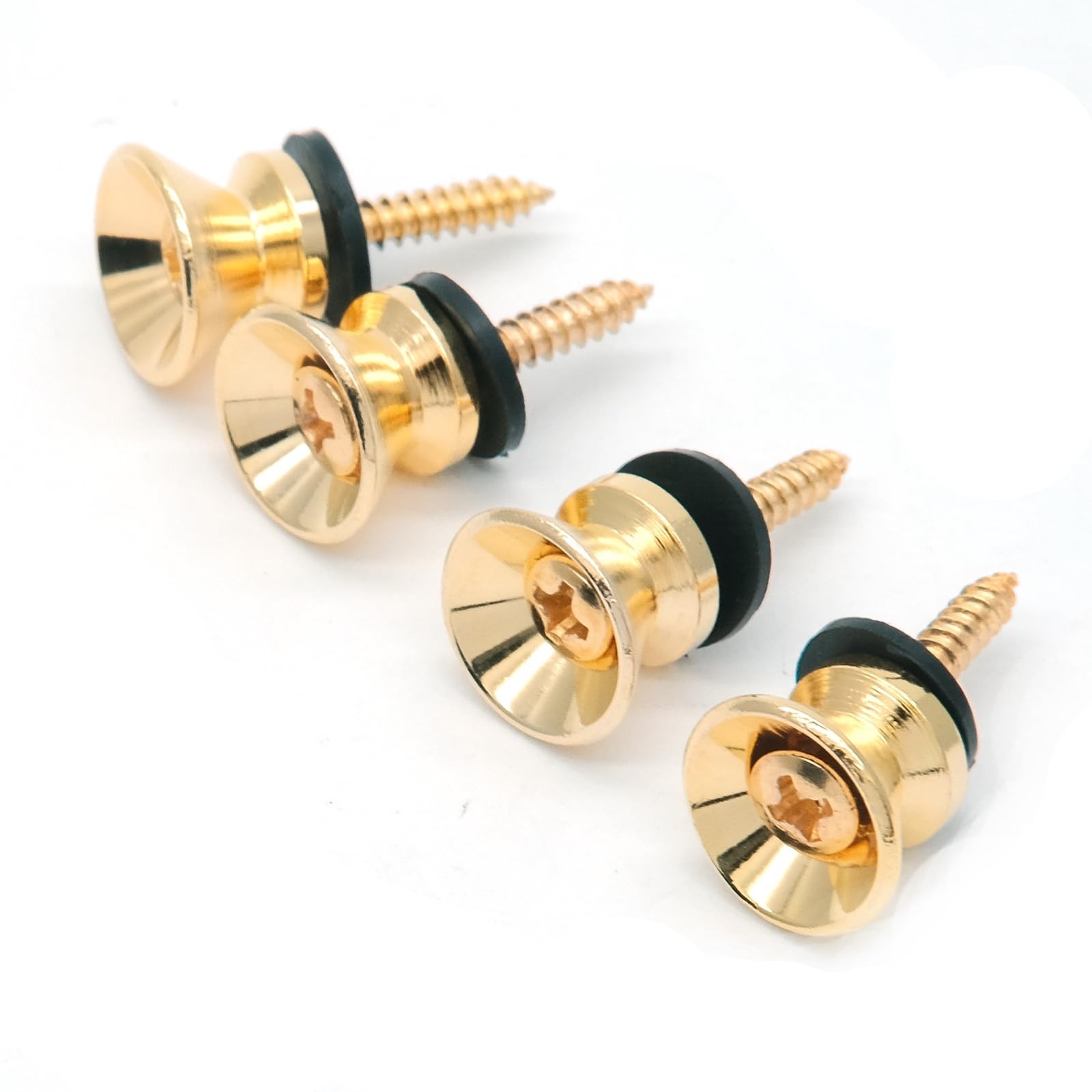 4PCS Metal Strap Buttons End Pins with Mounting Screws for Electric Acoustic ...