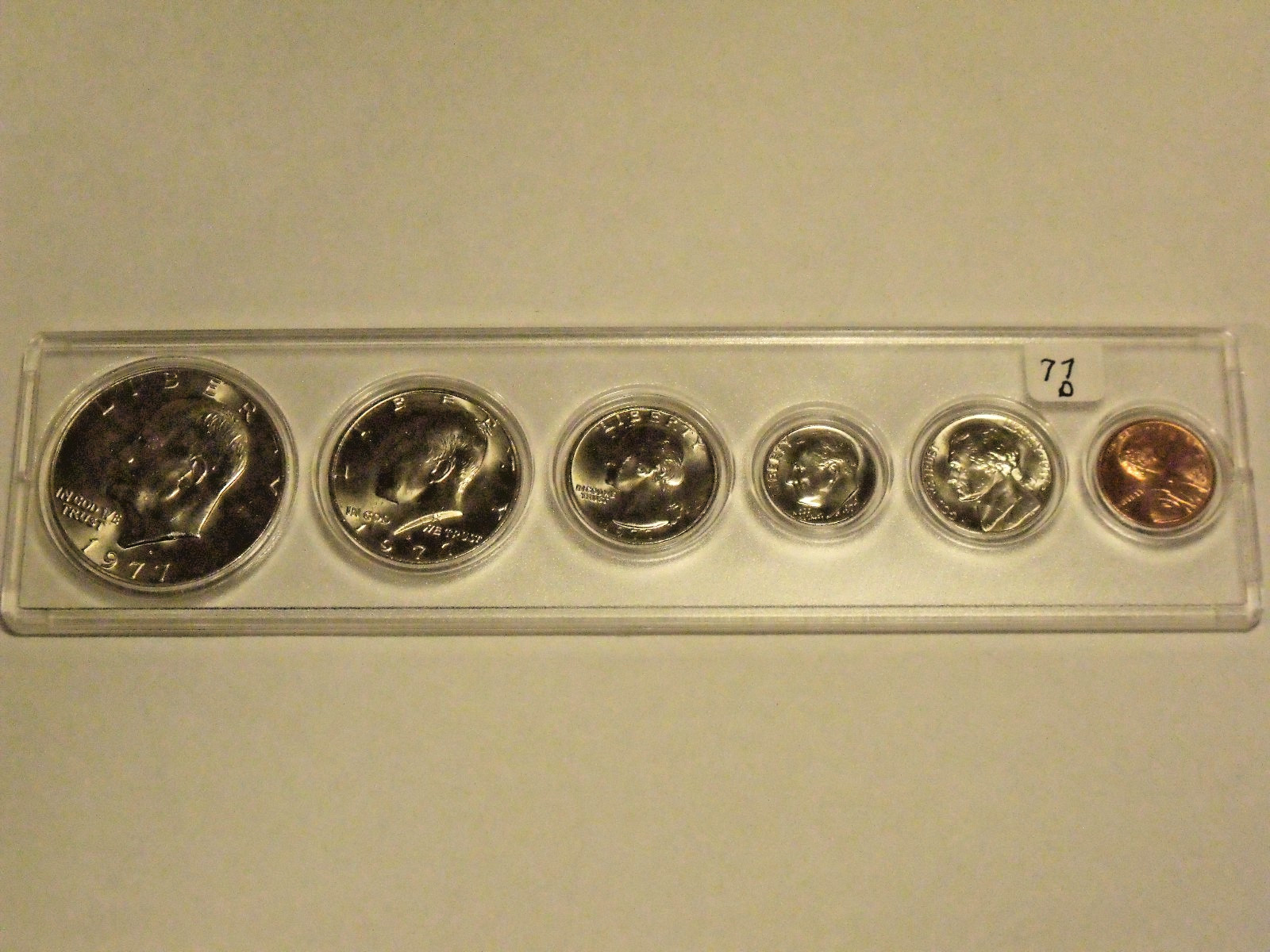 1977-D  Birth Year Set (6 coin) Choice BU in hard plastic holder w/Ike dollar
