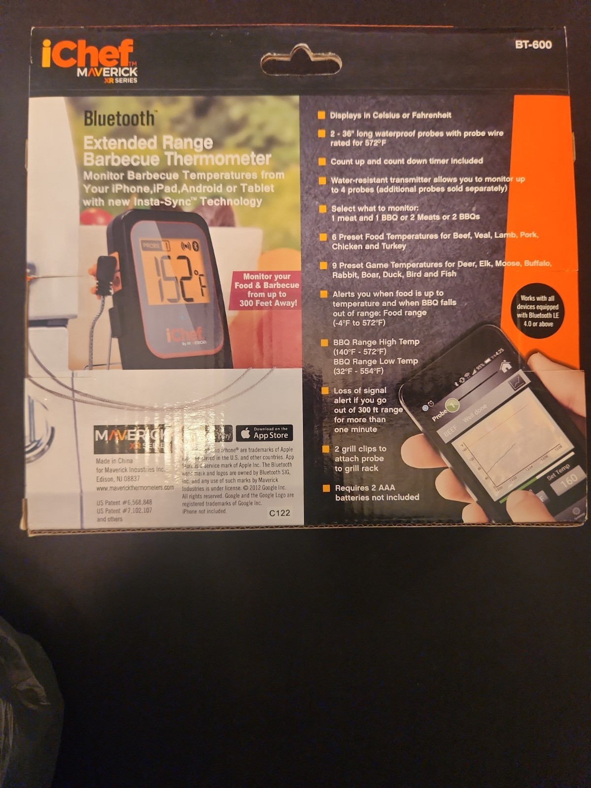 iChef Bluetooth BBQ Thermometer, Extended Range Bt-600