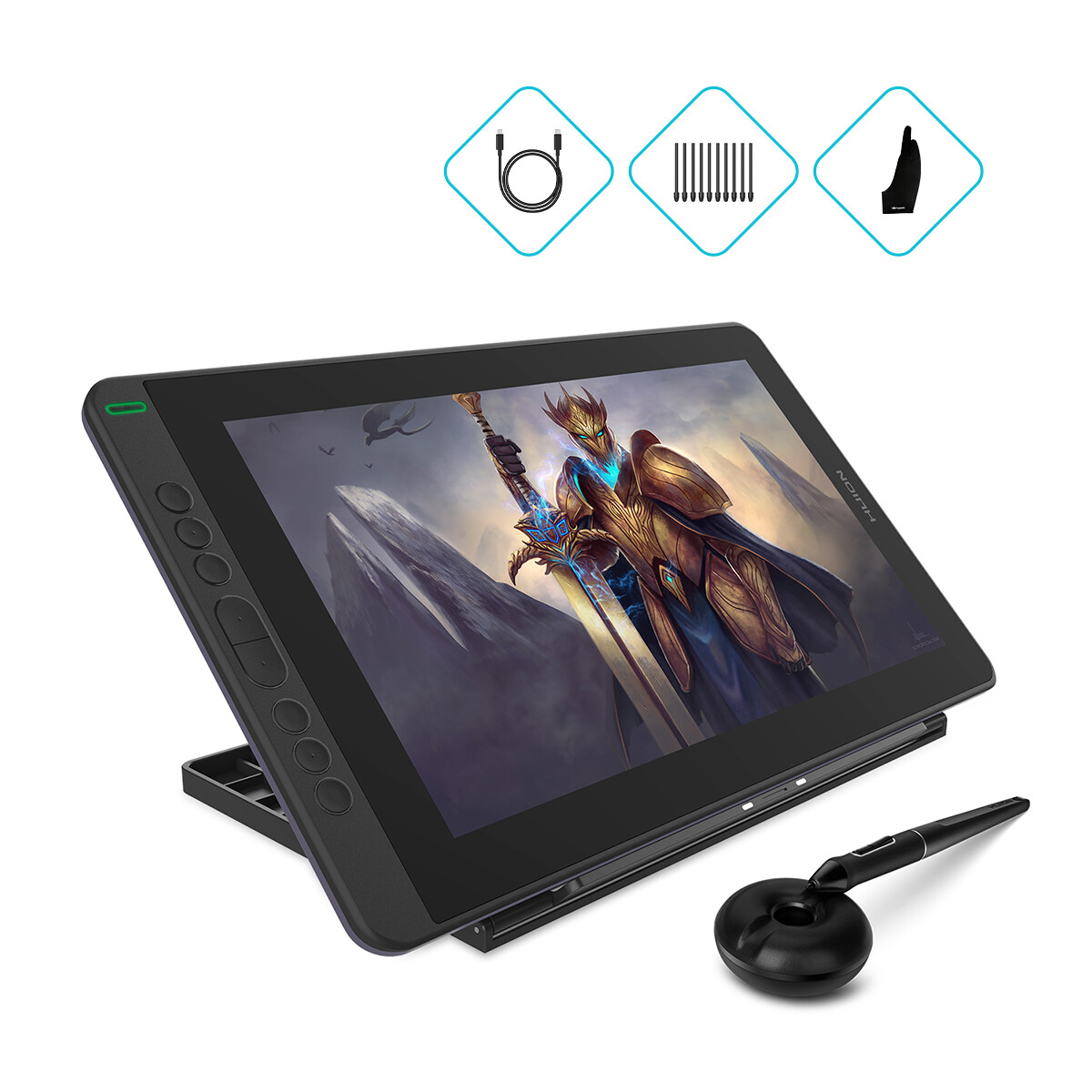 Huion KAMVAS 13 Graphics Drawing Pen Tablet+Stand+Full-Featured USB-C Cable