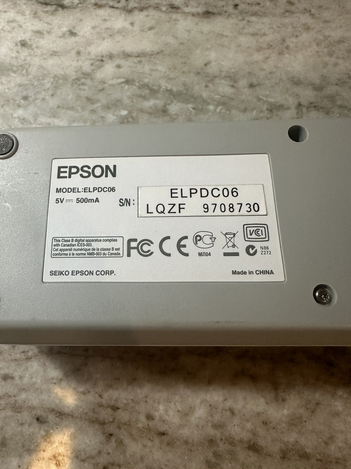 Epson ELPDC06 4x Digital Zoom Portable Compact Document Camera w/USB Cable