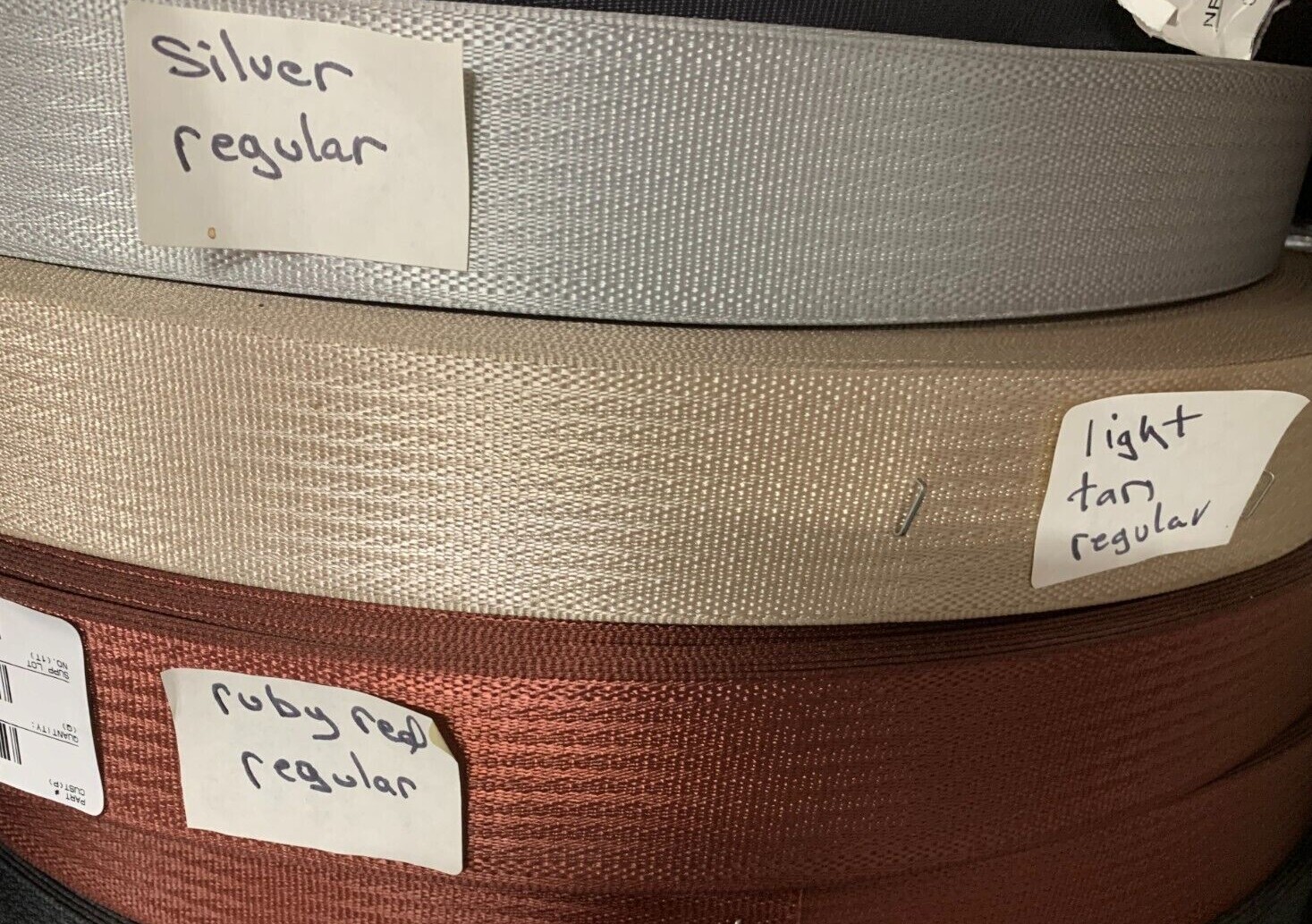 5/10/20 Yards 2" Seatbelt Polyester Webbing Straps, Silver, Tan or Ruby Red