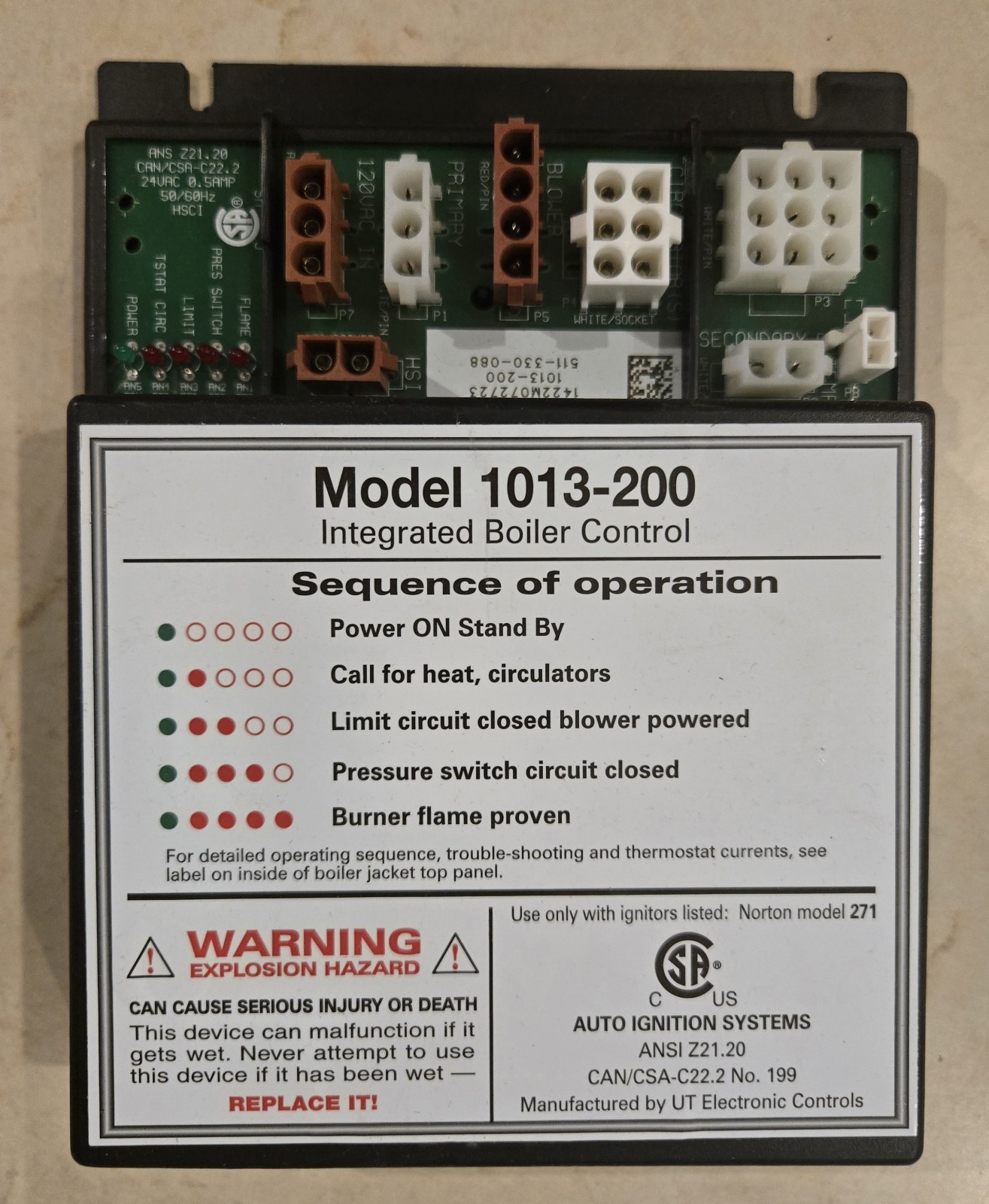 UT Electronic Controls 1013-200 Integrated Boiler Control