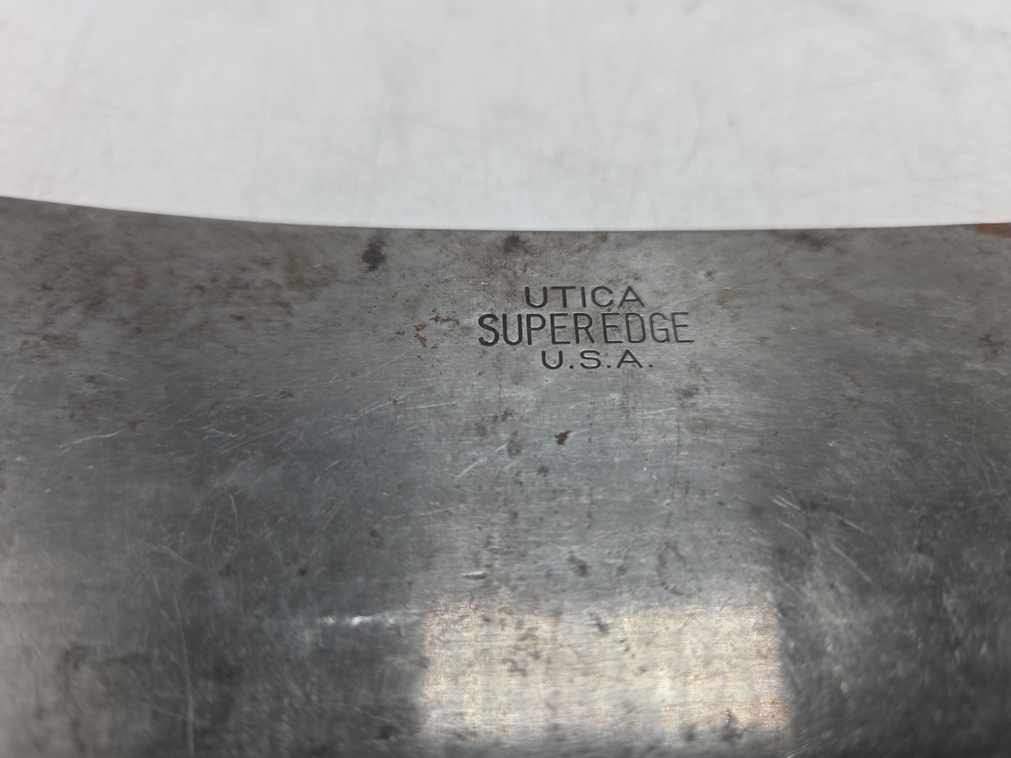 Vintage Utica Super Edge USA 6.25" Butcher Meat Cleaver Knife