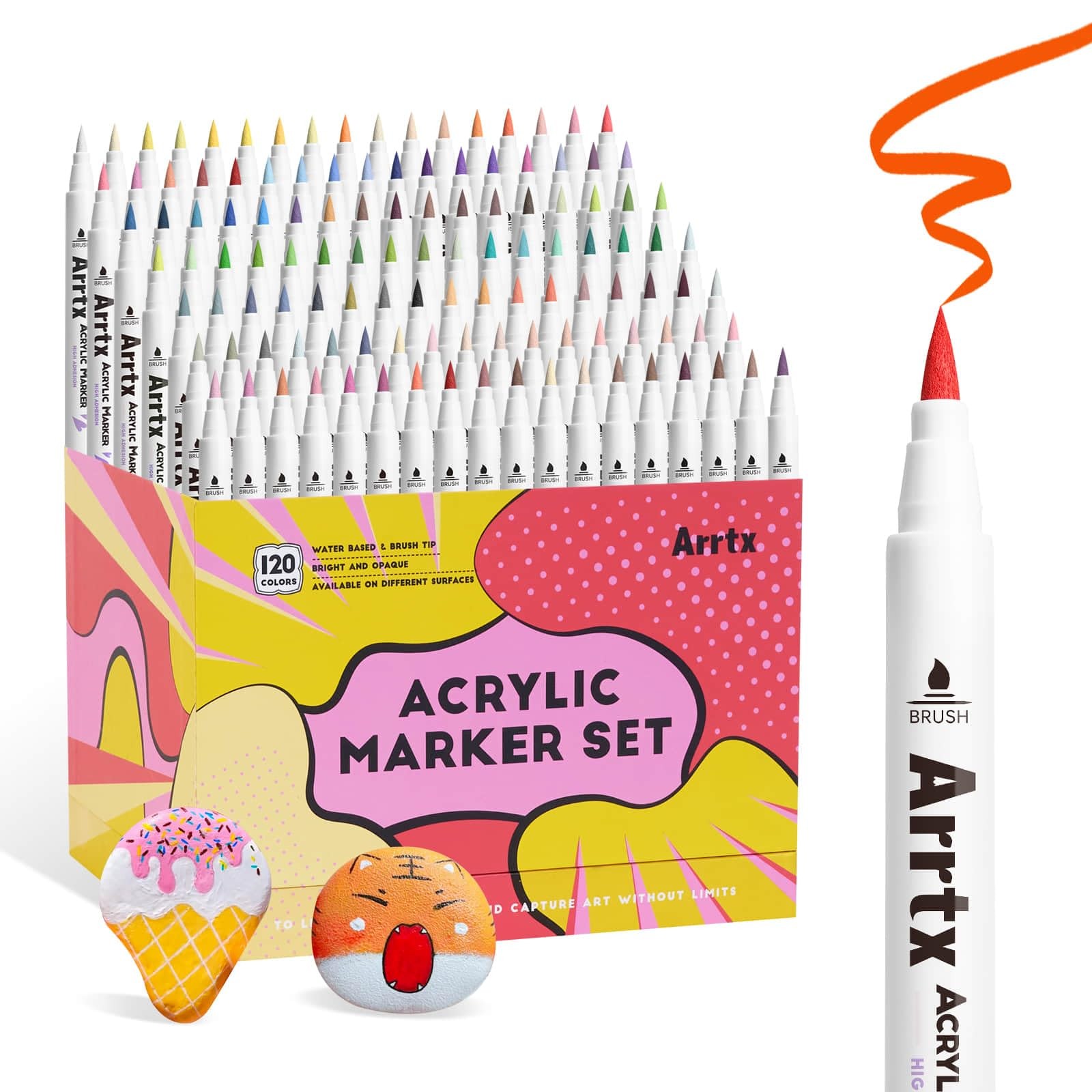 120 Colors Markers Paint Pens, Acrylic Paint Pens for Artists Adults Coloring...