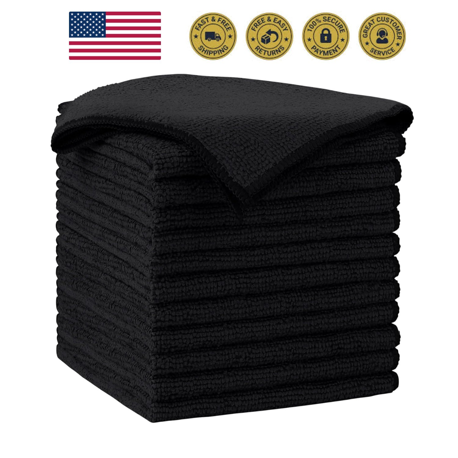 Microfiber Cleaning Cloth-12PK, Soft Microfiber Towels for Cars, Absorbent Cl...
