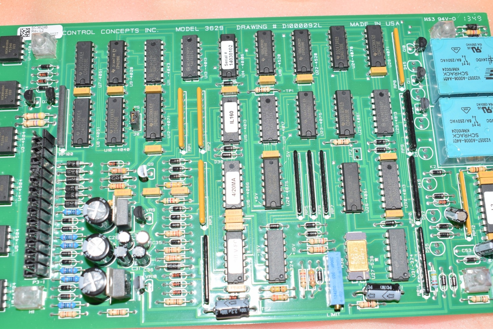 NEW Control Concepts Model 3629, Circuit Board, CPU Board