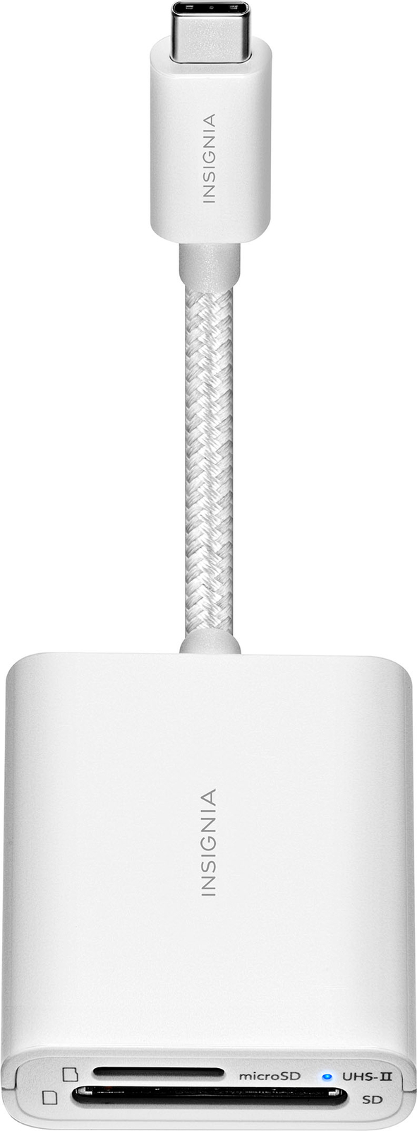 Insignia- USB-C-to-SD/microSD Dual-Slot Card Reader - White