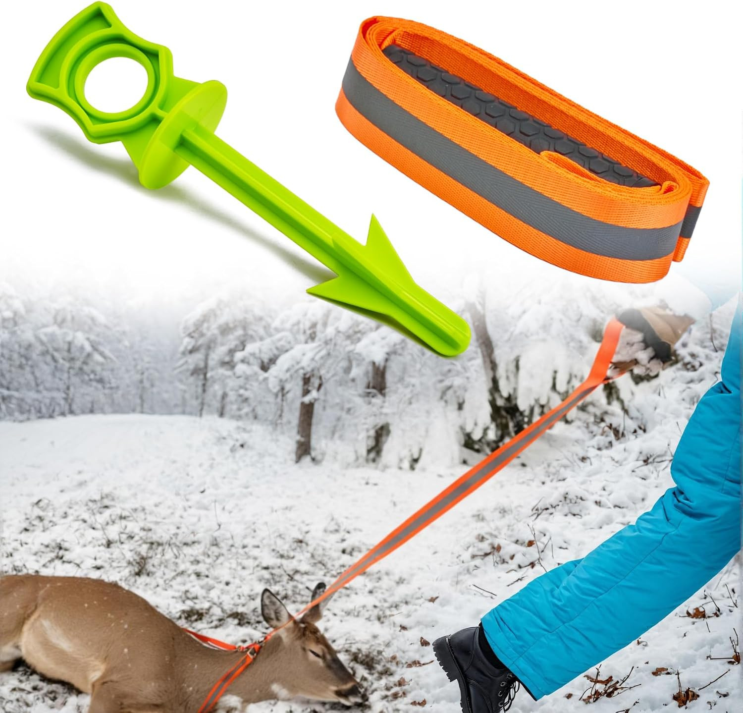 Field Dressing Kit with Deer Drag Harness and Butt-Out Tool, Hunting Accessories