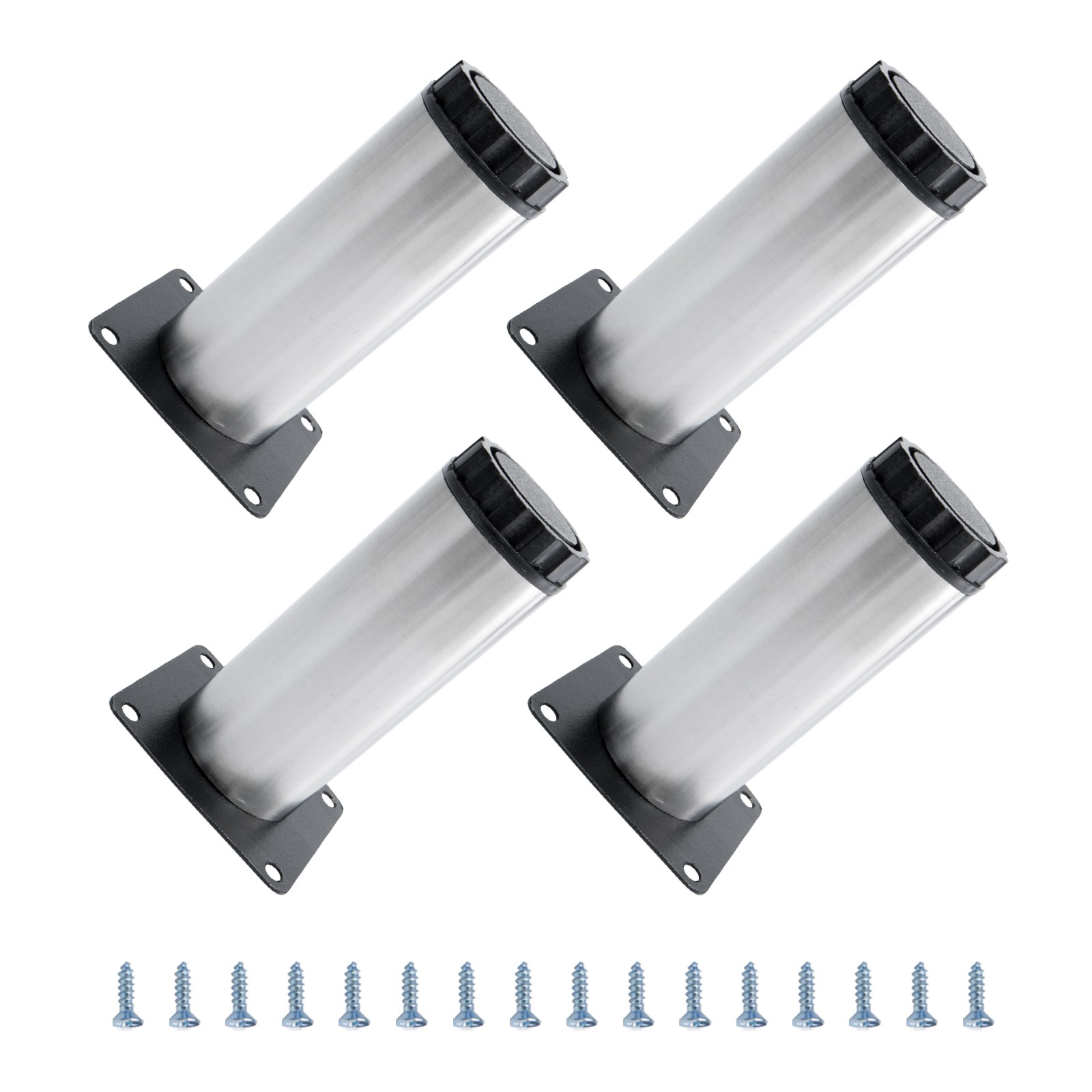 4Pcs 4 Inch Height Furniture Cabinet Legs with Screws Stainless Steel