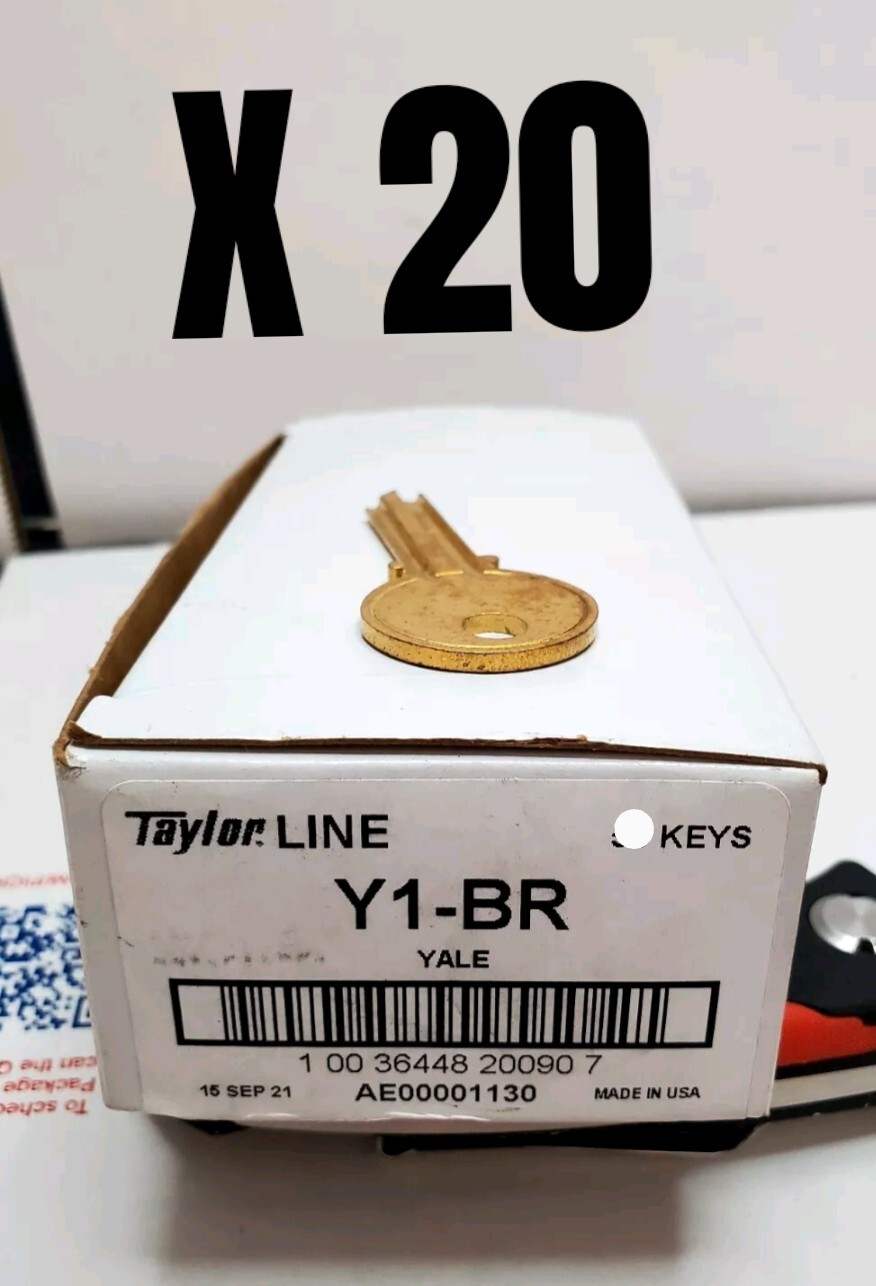 20 PACK ILCO YALE Y1-BR Key Blank Brass Type  5 Pin AE00001130 TAYLOR LINE NEW