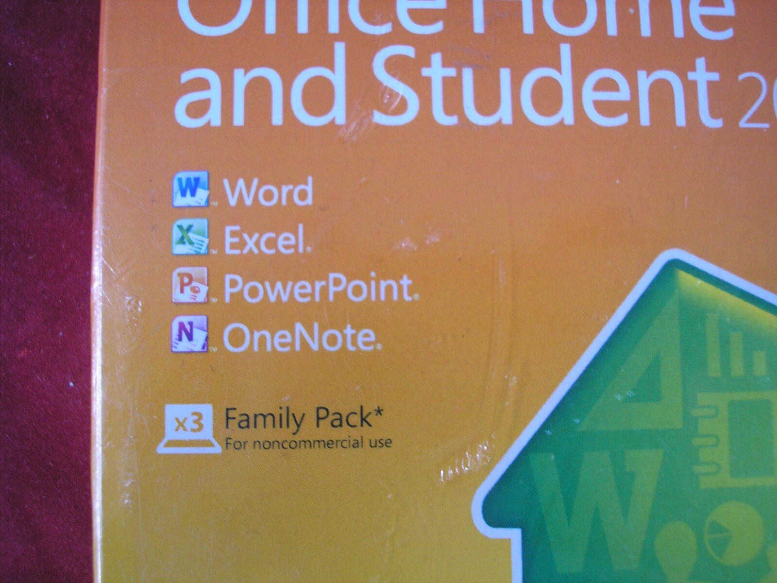 Microsoft Office 2010 Home and Student For 3 PCs Full Version =NEW SEALED BOX=