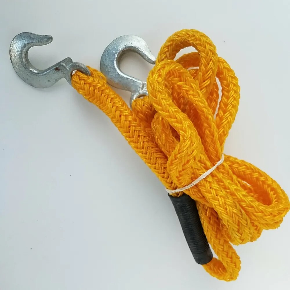 Tow Rope Strap With Hooks Yellow