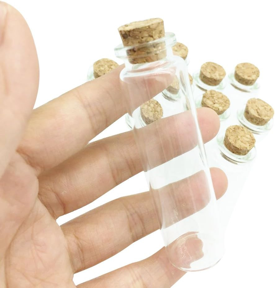 Mini Glass Bottles with Cork Stoppers, Small Jars with Cork Lids, Tiny Glass Bot