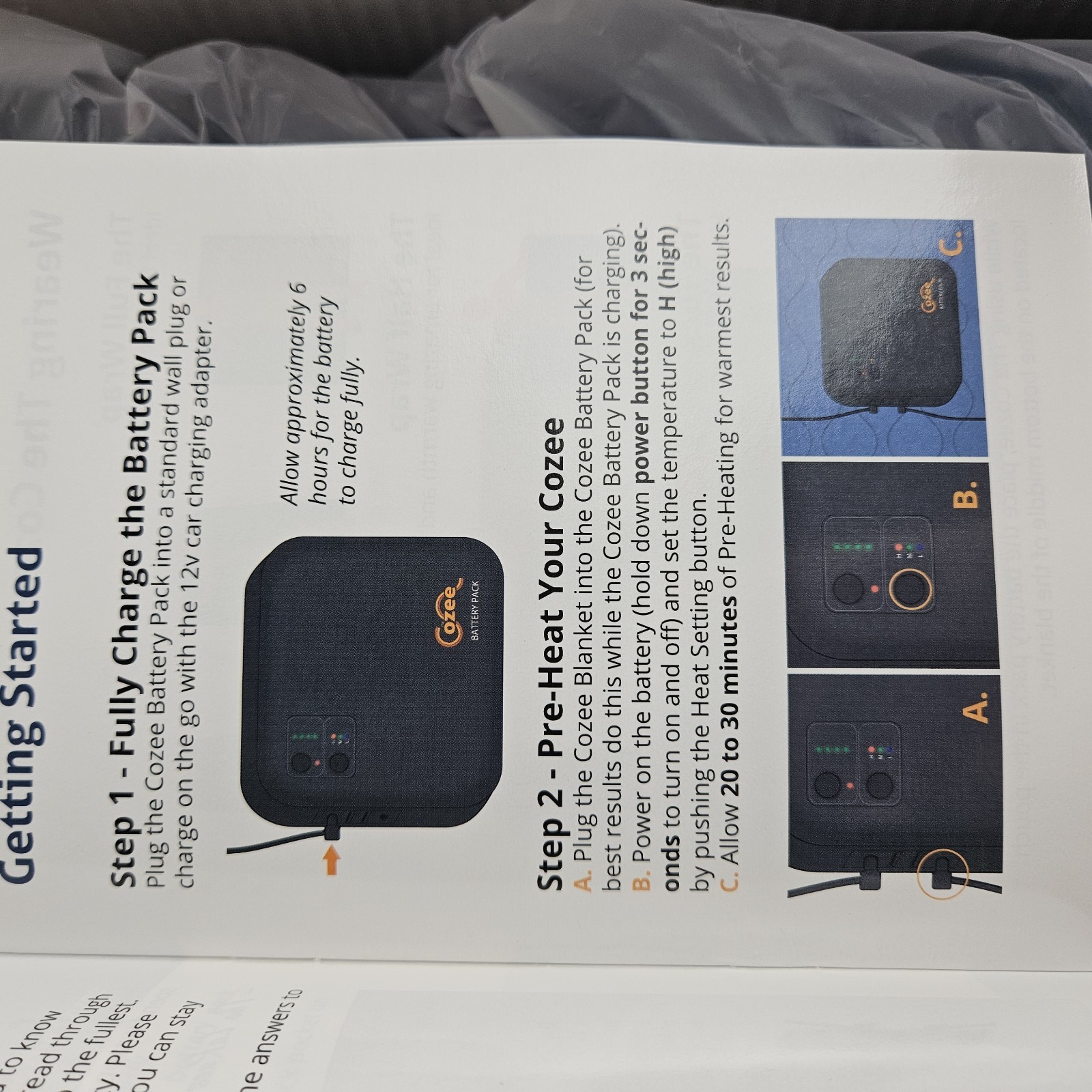 The Cozee Battery Powered Heating Blanket Navy Blue