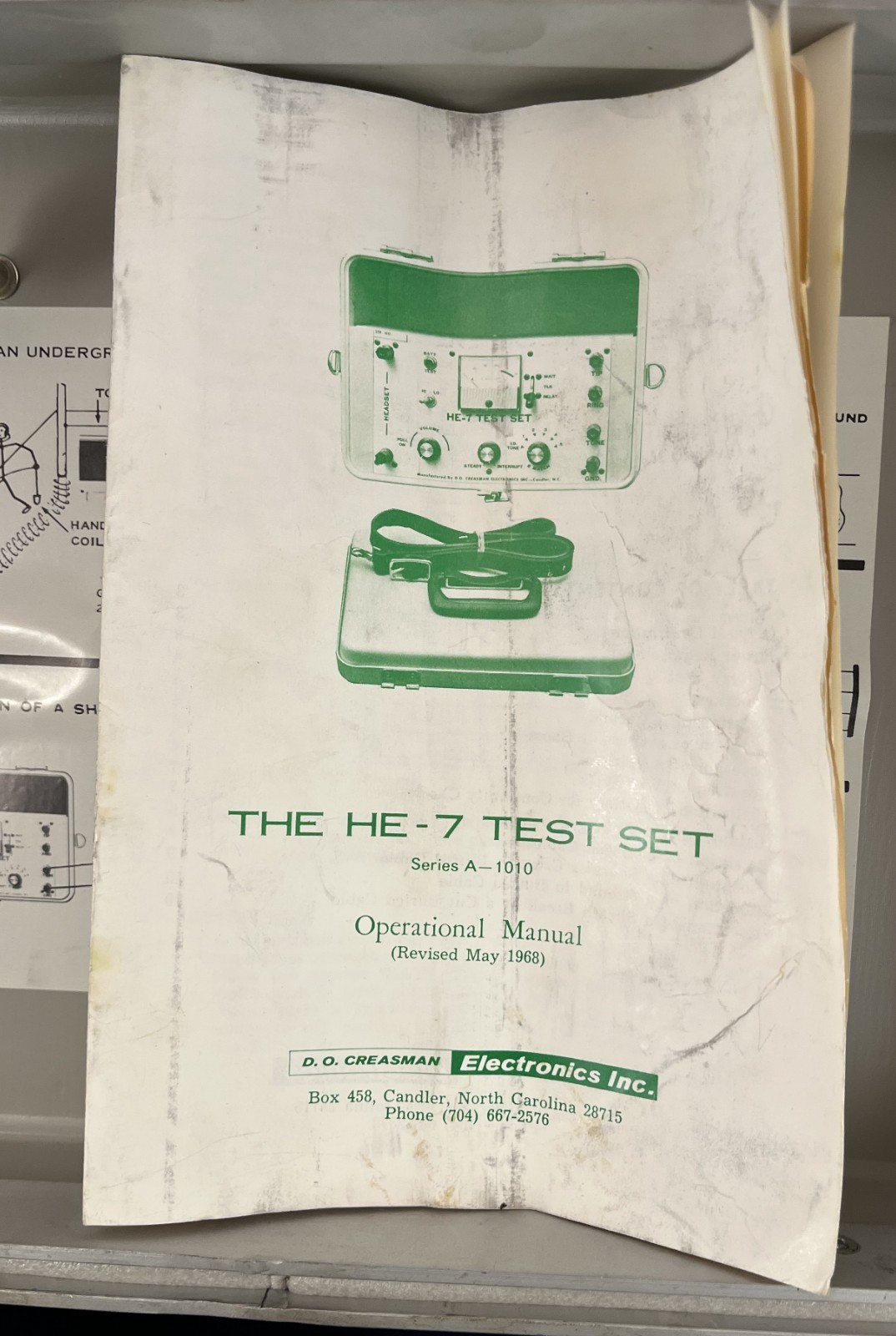D. O. GREASMAN ELECTRONICS HE7 TEST SET LOCATOR FOR UNDERGROUND CABLES