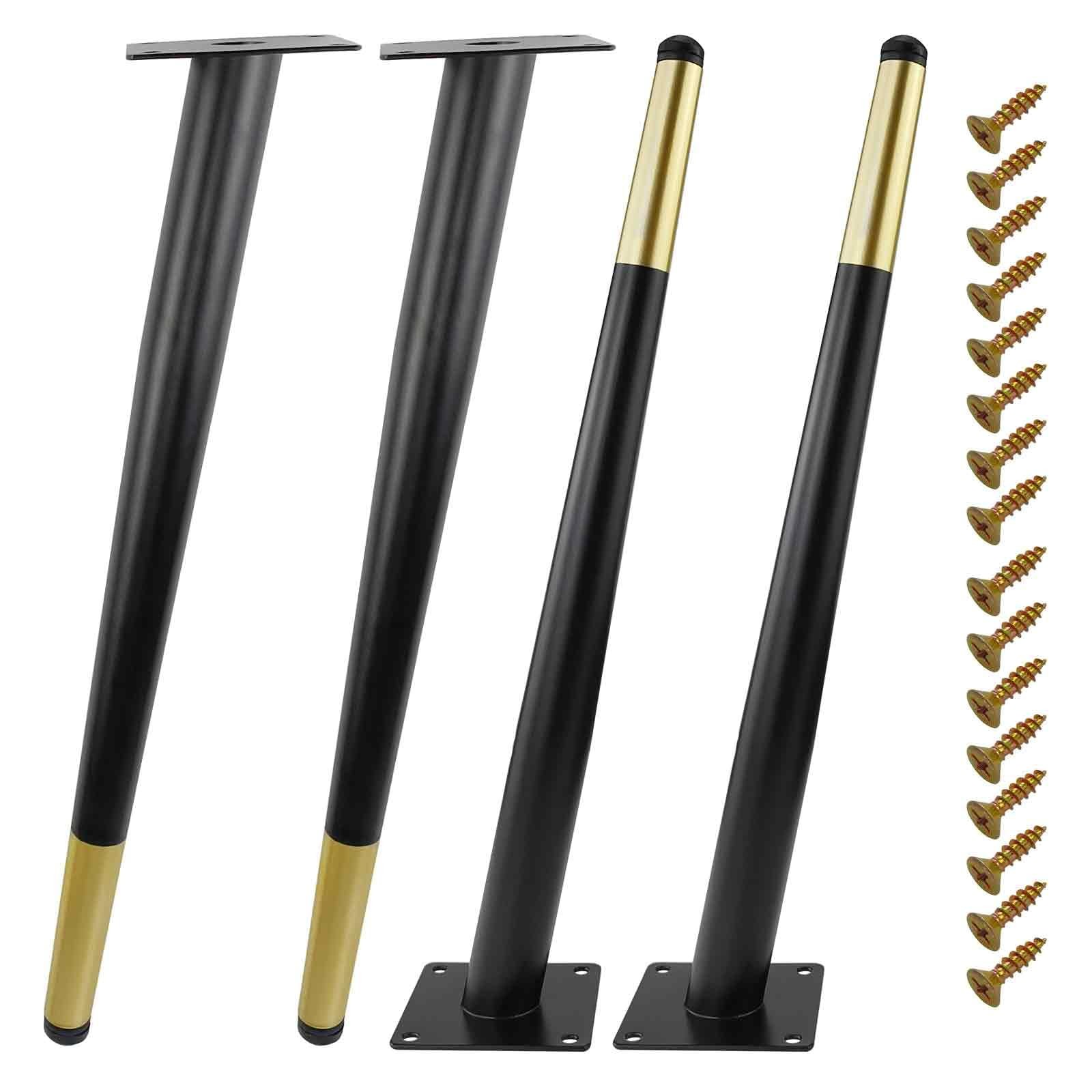 16 Inch Furniture Legs Black and Gold Heavy Duty Metal Replacement Legs for C...