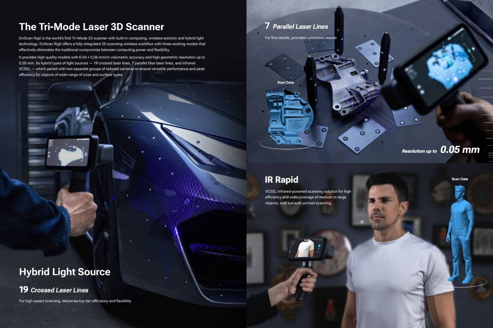 Shining3D [ EinScan Rigil ] Wireless 3D Laser Scanner with Scanning SW & Kits