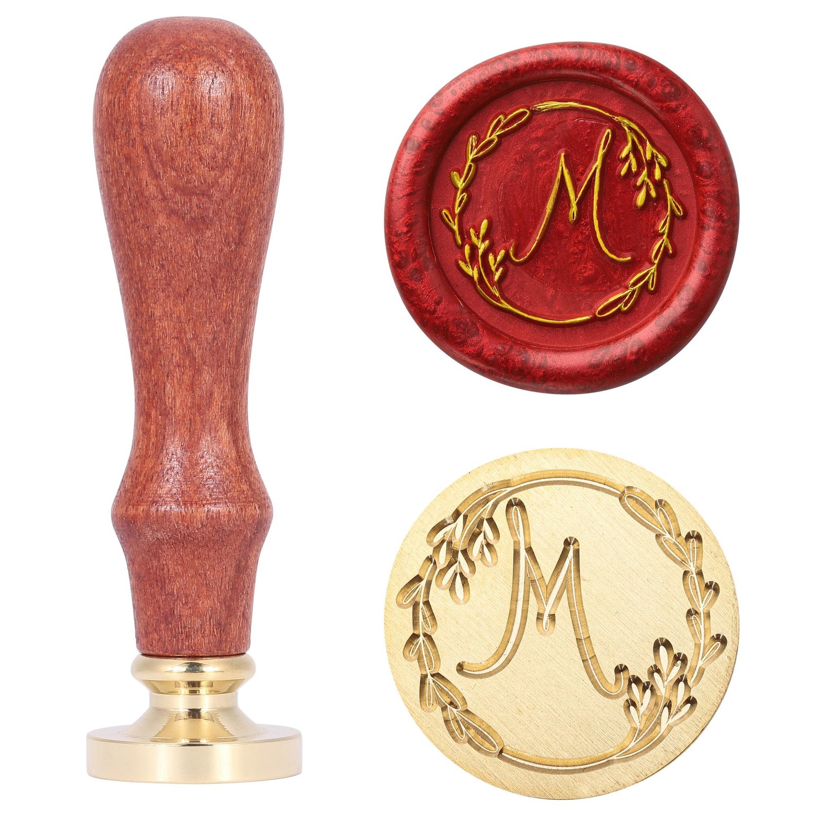 Yoption Handwritten Letter M Wax Seal Stamp, Vintage Initial Alphabet with M