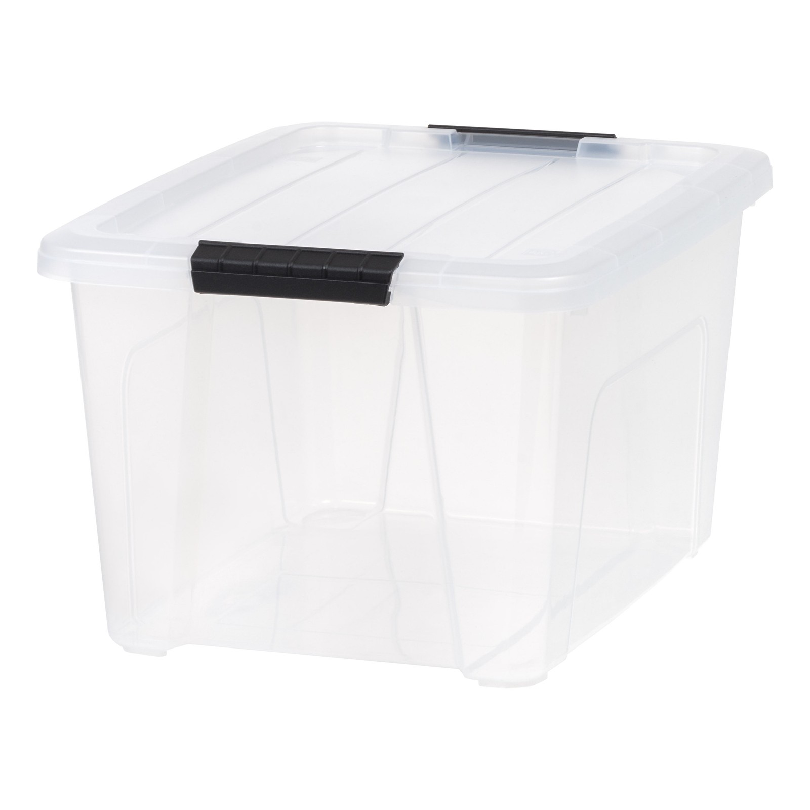 32 Qt. Plastic Storage Bin with Lid, Stackable Storage Containers, Tote
