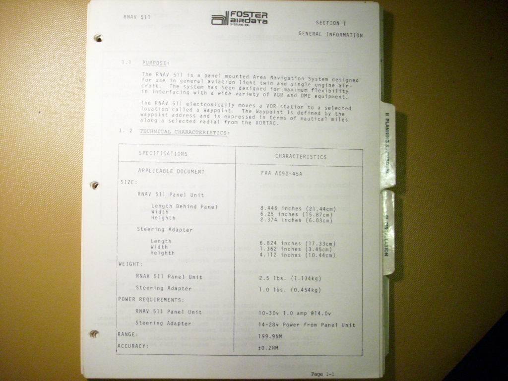 Foster Rnav 511 install manual