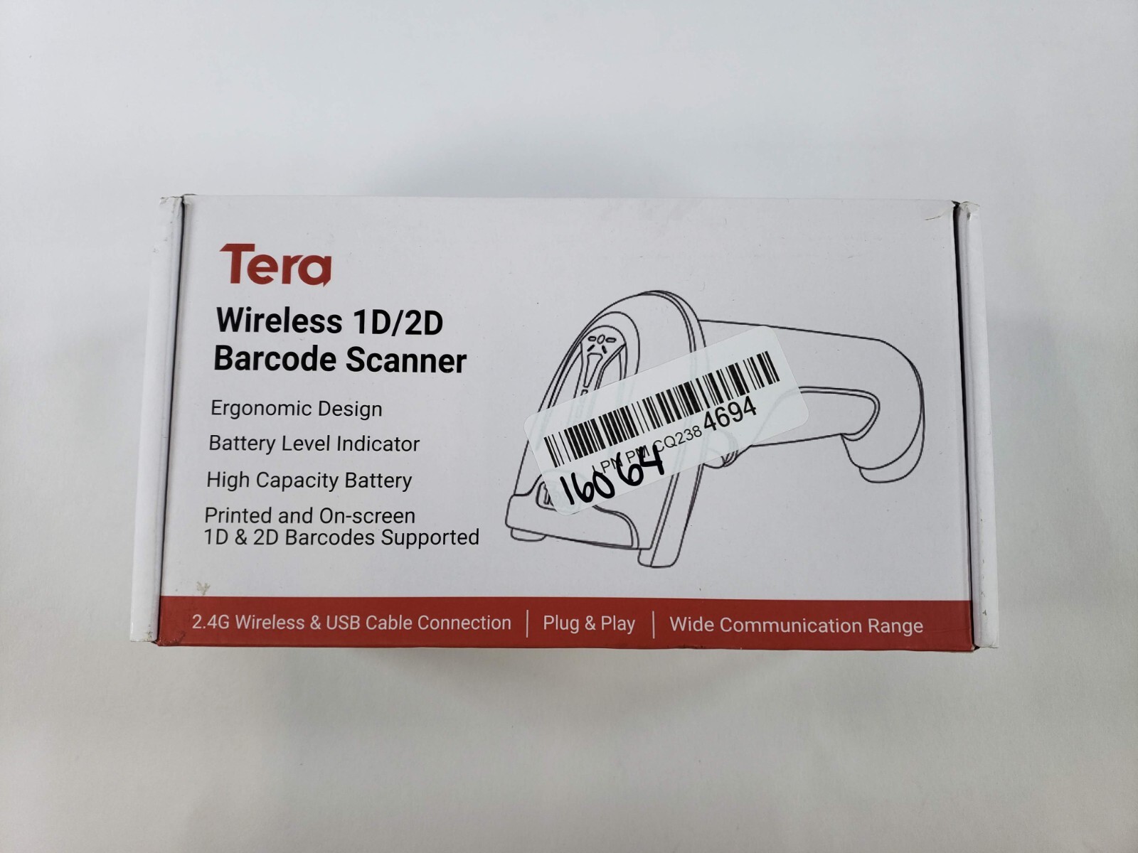 Tera Barcode Scanner Wireless Versatile 2-in-1 2.4Ghz Wireless+USB 2.0 Wired