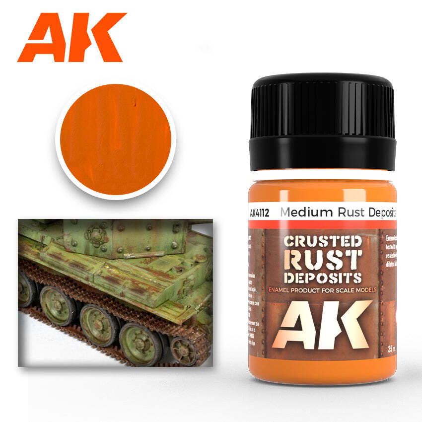 AK Interactive AK4112 Weathering Medium Rust Deposits Enamel 35ml - US