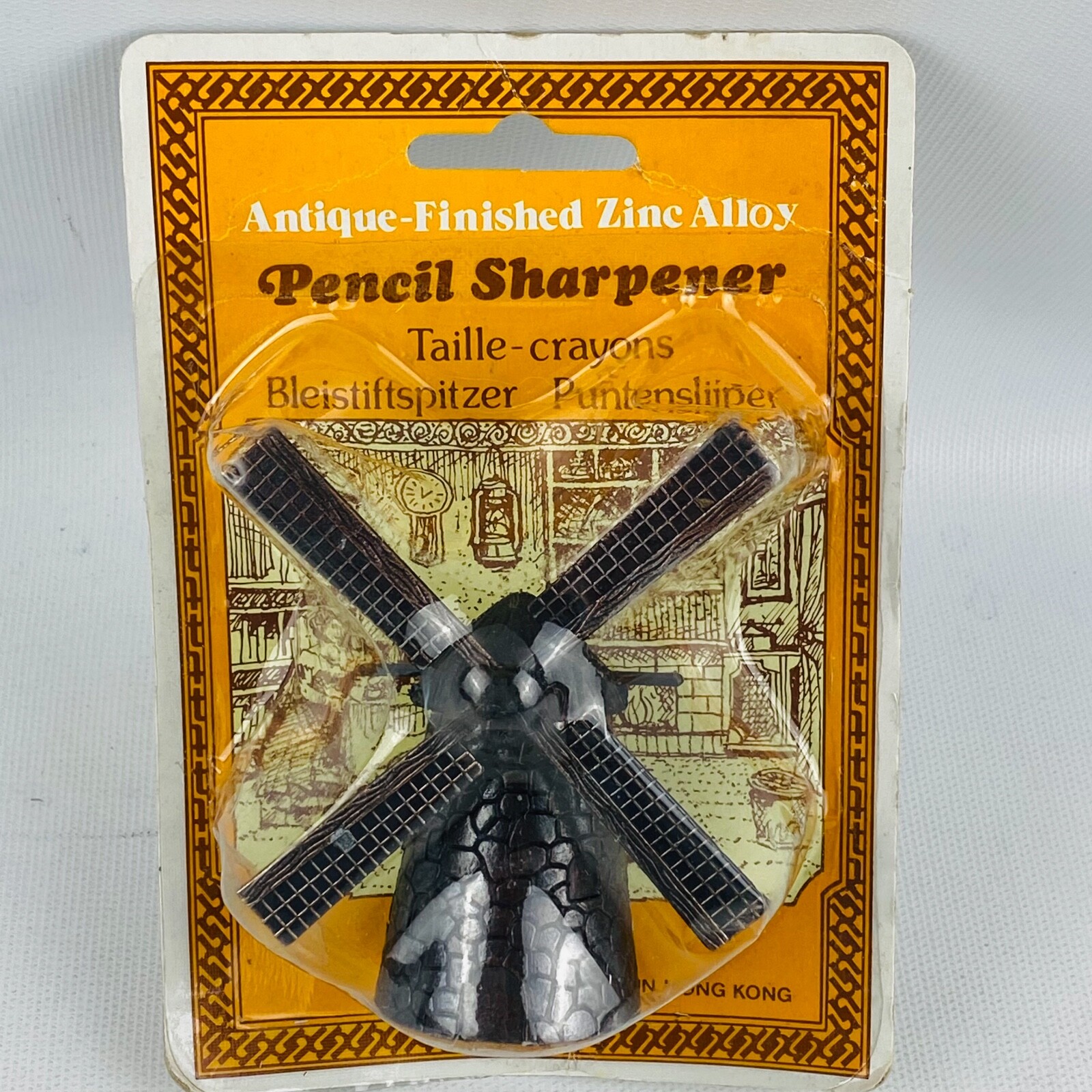 Vintage Pencil Sharpener Windmill Die Cast Antique Finish Miniature