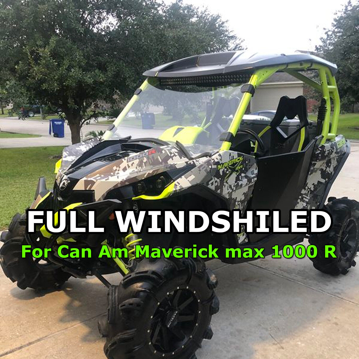 For Can am maverick max 1000r 1/4" polycarbonate full Clear windshield 2013-2018