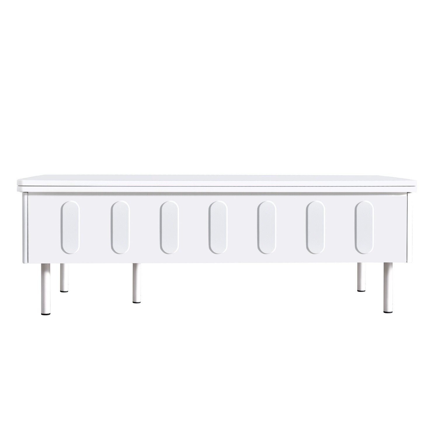 Modern Lift Top Coffee Table Center Cocktail Table with Foldable Top & 2 Drawers