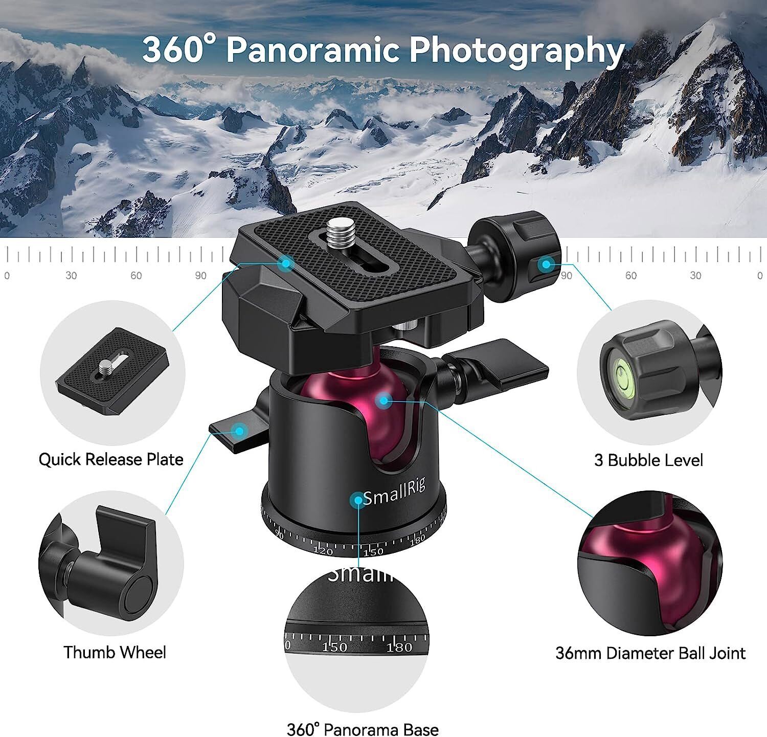 SmallRig Mini Tripod for Camera Desktop Tabletop Tripod Ball Head with Arca-Type