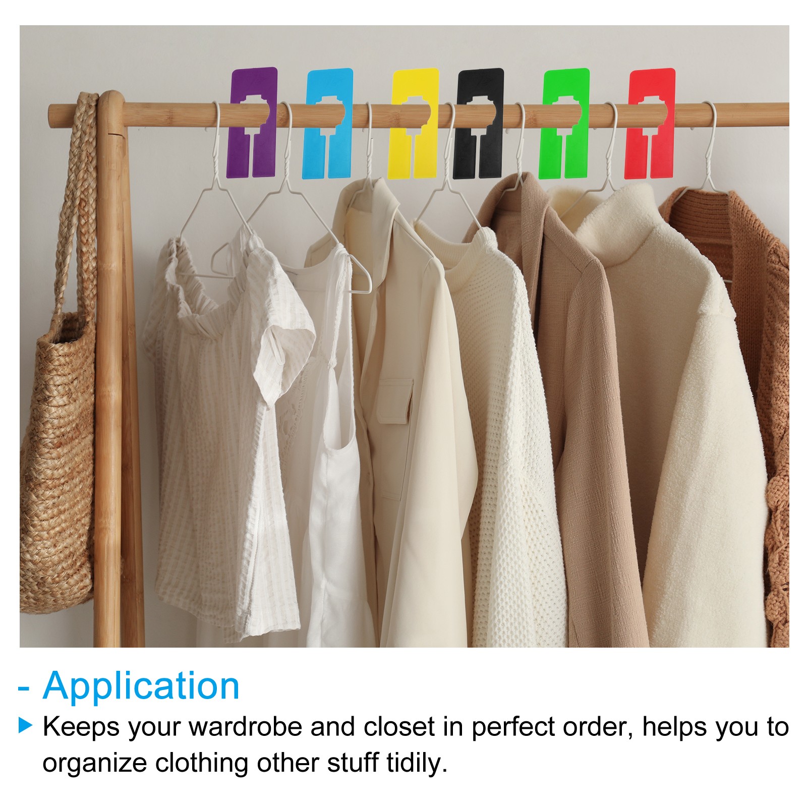 10pcs Clothes Dividers Clothing Rack Dividers Rectangle Separator Black