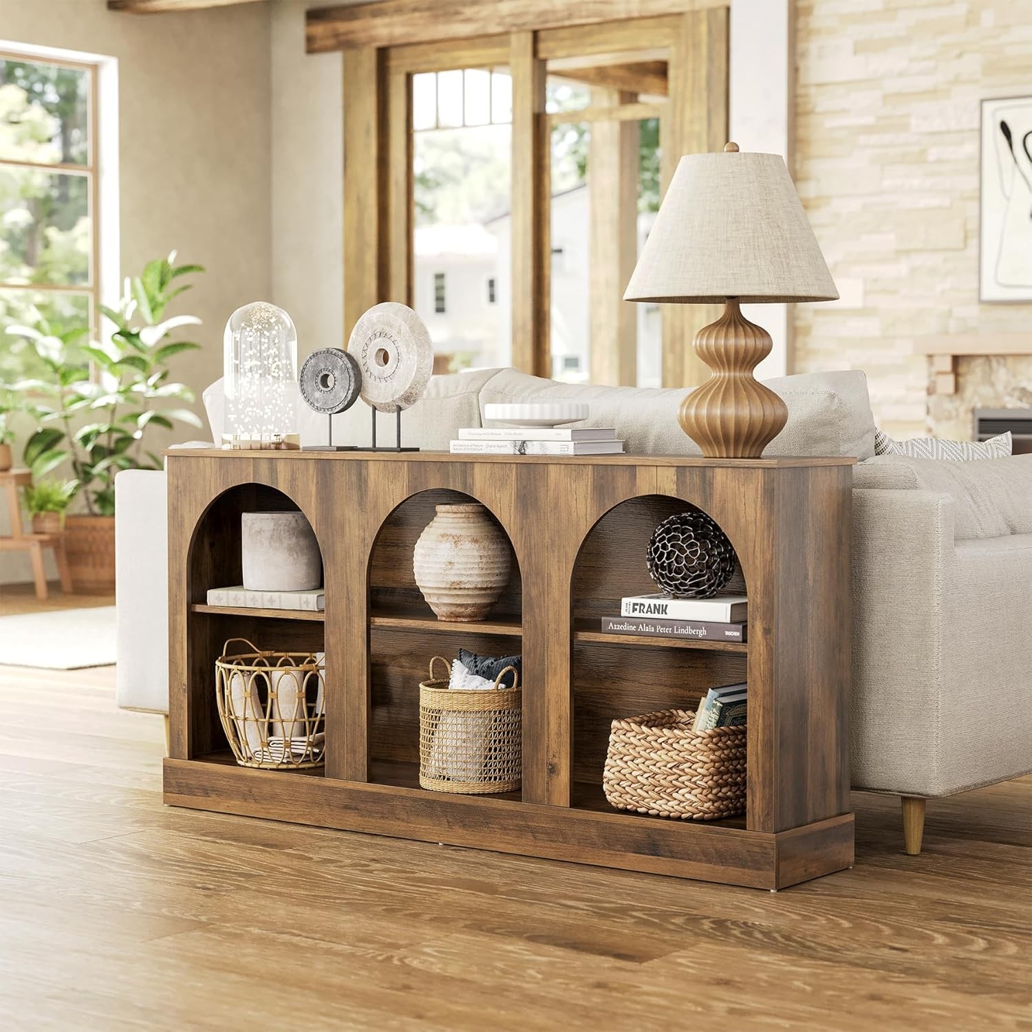 63" Modern Console Sofa Table W/ 3-Tier Storage Wooden Rectangular Foyer Table